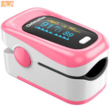 Rosa fingertoppspulsoximeter med OLED-skärm
