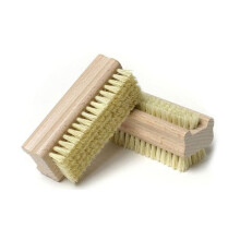 Brosse Ă ongles Ă manche en bois, poils naturels, double face