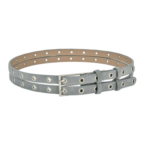Refined Textured Jeans Waist Strap Belt Alloyed-Light Blue