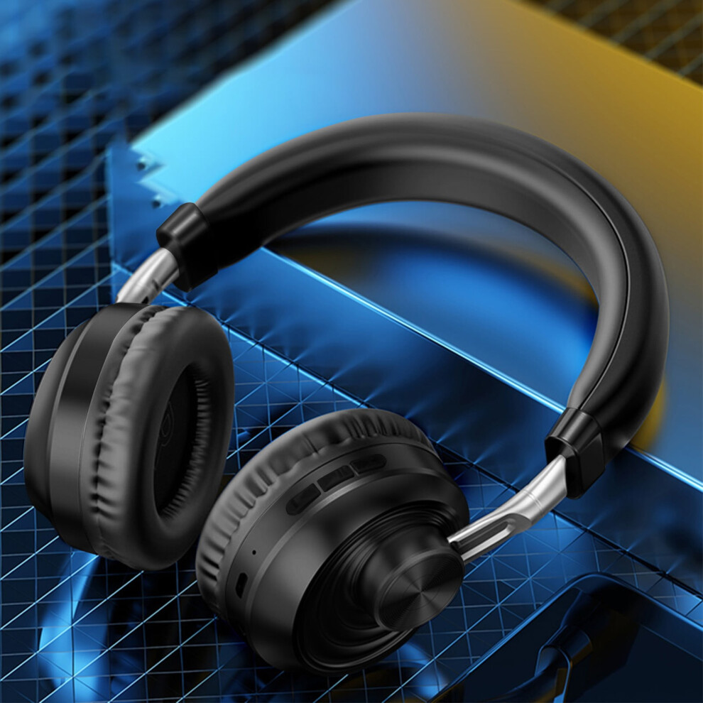 Wireless Bluetooth Headphones Noise-Cancelling Folding Black 9558633580709