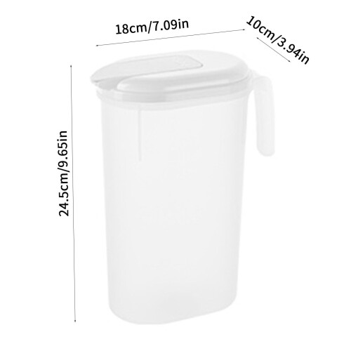 Harliver plastic pitcher with lid 2L white 2