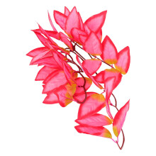 Decoración artificial de hojas para acuario - Resina, rojo, 30 cm