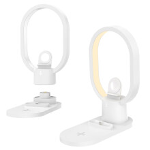 Lampada da comodino 4 in 1 con caricabatterie wireless e supporto per telefono