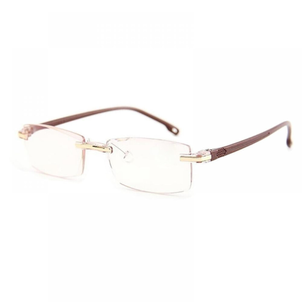 Blue/Light Rimless Bifocal Reading Glasses With Protection