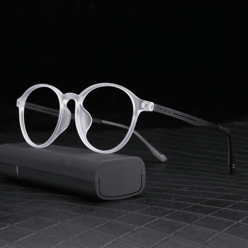 MAINYU TR90 Runde photochrome Lesebrille mit Blaulichtfilter