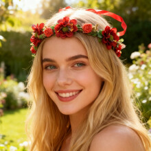 Tiara de flores para a Páscoa - Acessório de cabelo (1 peça)