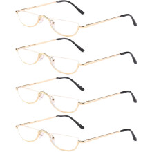 Halbrahmen-Lesebrille – Metall, 2 Paar