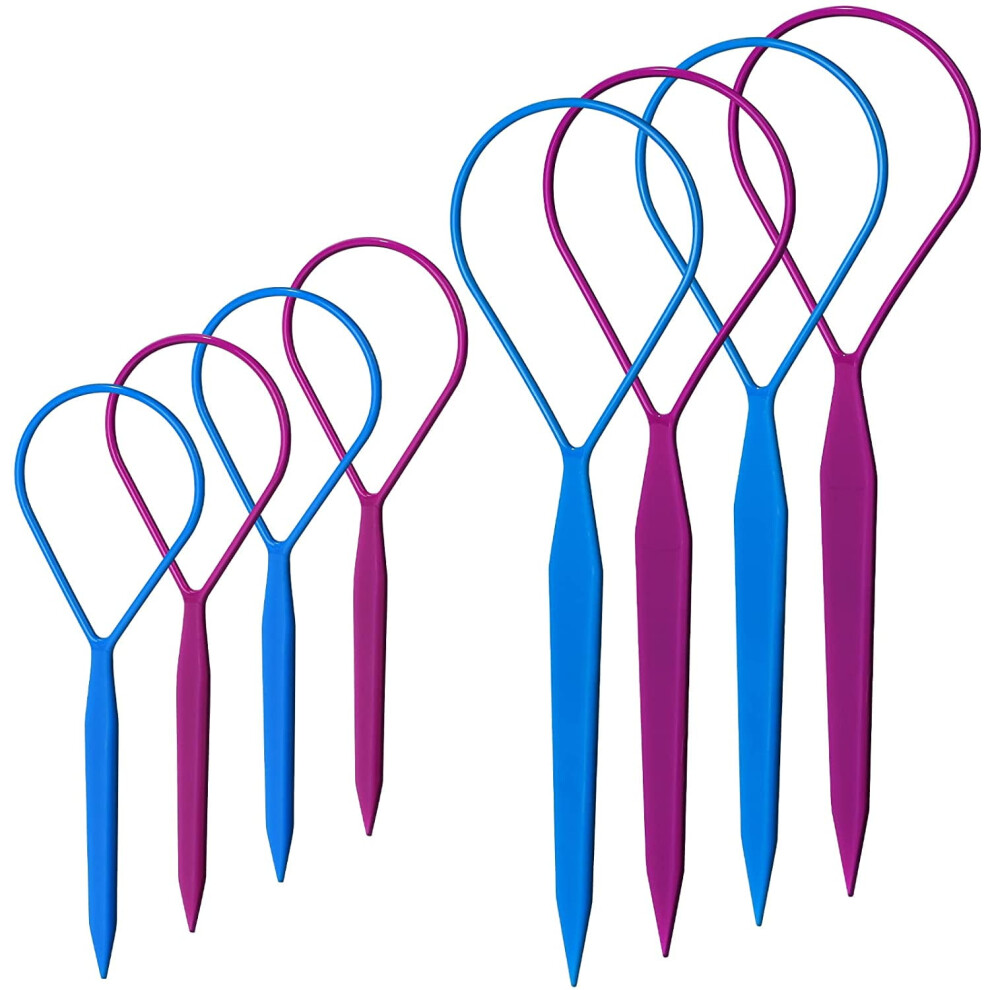 Unisex Purple/Blue Topsy Tail Hair Threader Set Â 4 Pairs (2 Sizes, 2 Colors)