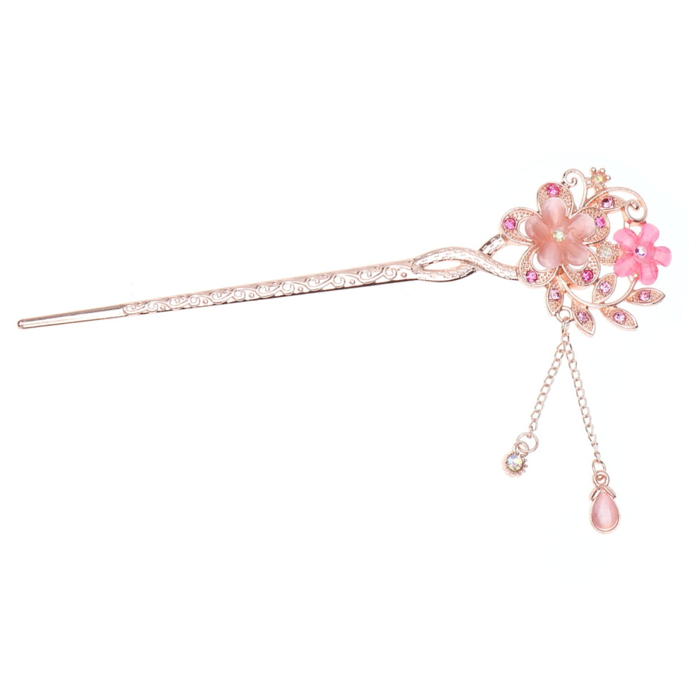 OUNONA Vintage Rhinestone Flower Hairpin