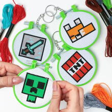 Minecraft Cross Stitch Charms set of 4