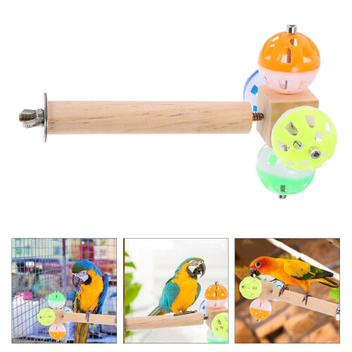 Parrot perch pole for bird cage, standing stick accessory