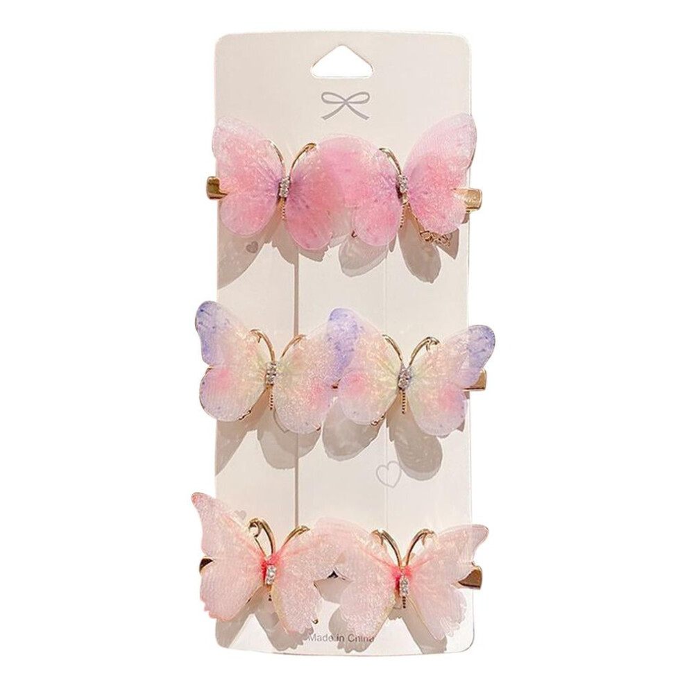 Butterfly Hair Clip Alloy Kids Hair Accessory 6 pcs