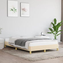 vidaXL sengestel uden madras, cremefarvet, 120x190 cm, stof