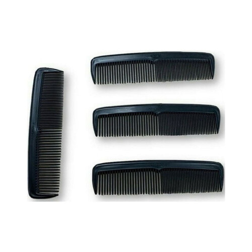 Pente de bolso resistente de 5 polegadas, preto, pacote com 4 unidades