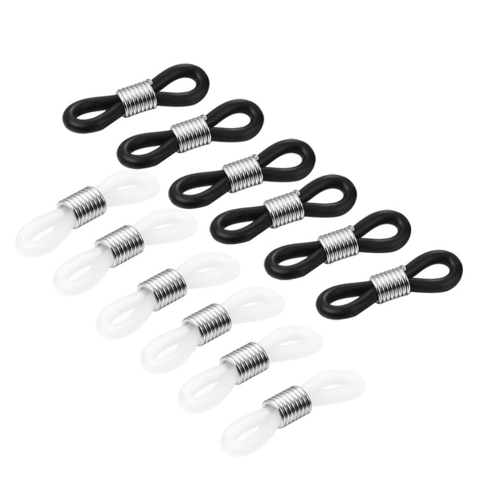 Black/White Silicone Glasses Chain Rings Â 12 Pcs, &