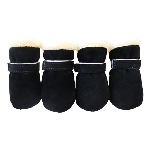 Conjunto de 4 botinhas antiderrapantes e quentinhas para cães, perfeitas para o inverno.