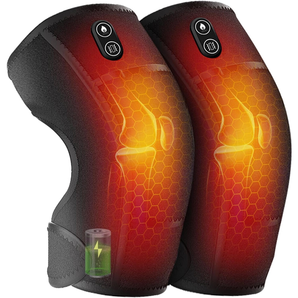 Heated Knee Massager with Vibration & Rechargeable Battery