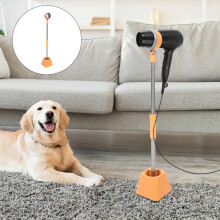 Secador de pelos para animais de estimação com suporte de chão ajustável, marrom claro.
