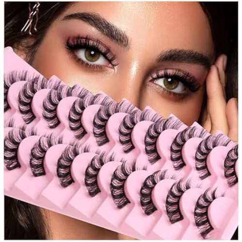 3D Ρωσικές Βλεφαρίδες με Strip, Wispy Faux Mink DD Curl, 10 Ζεύγη