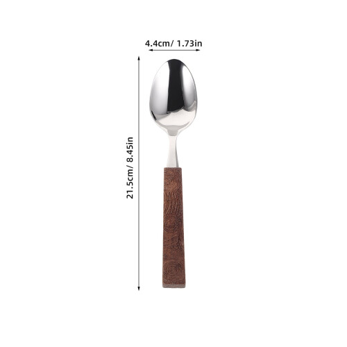 Stainless Steel Serving Spoon with Wooden Handle 1