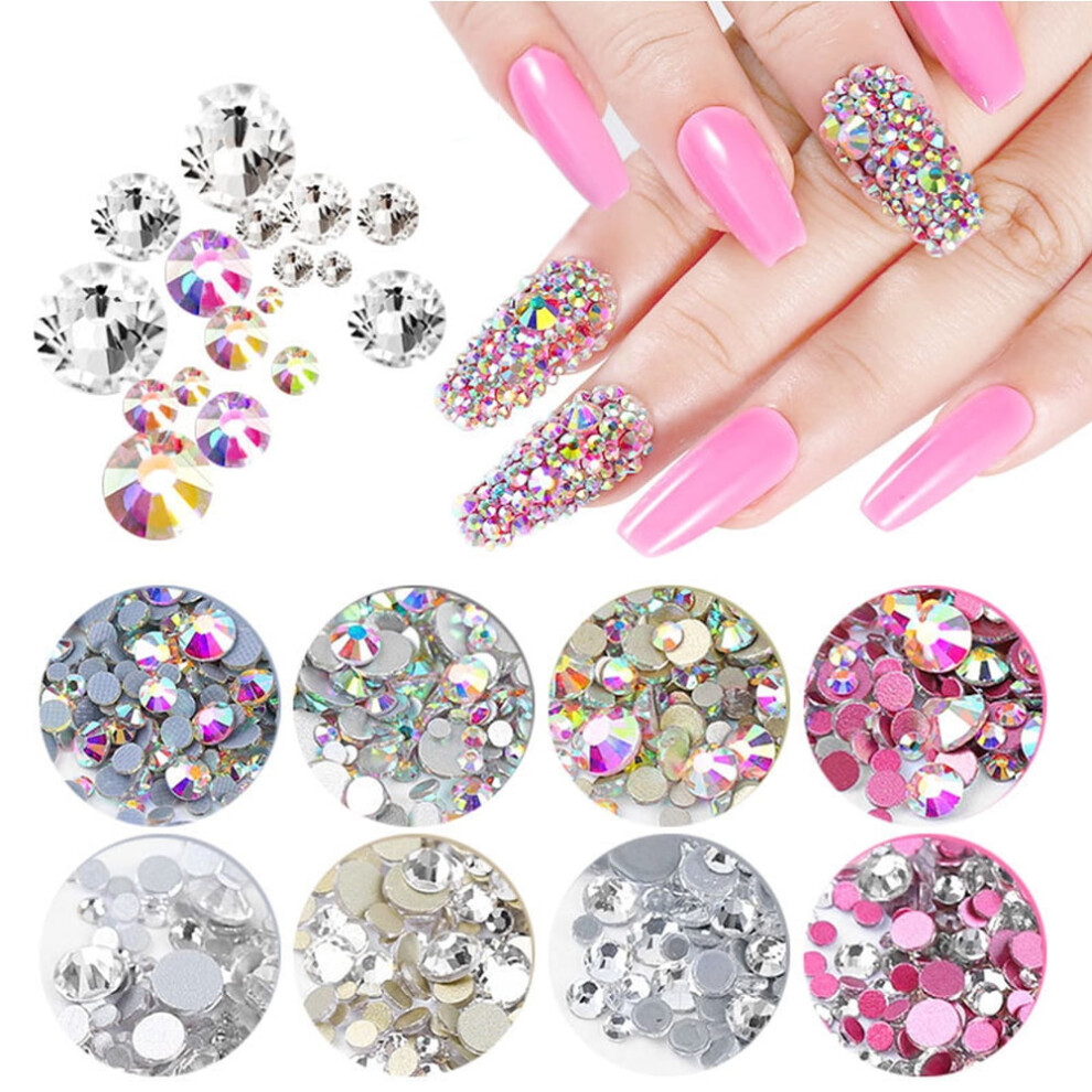 Ludlz 1440pcs Glass Nail Art Rhinestones