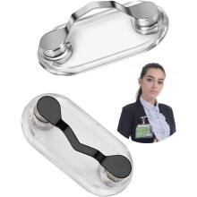 Magnetische brillenhouders zilver zwart 2-pack