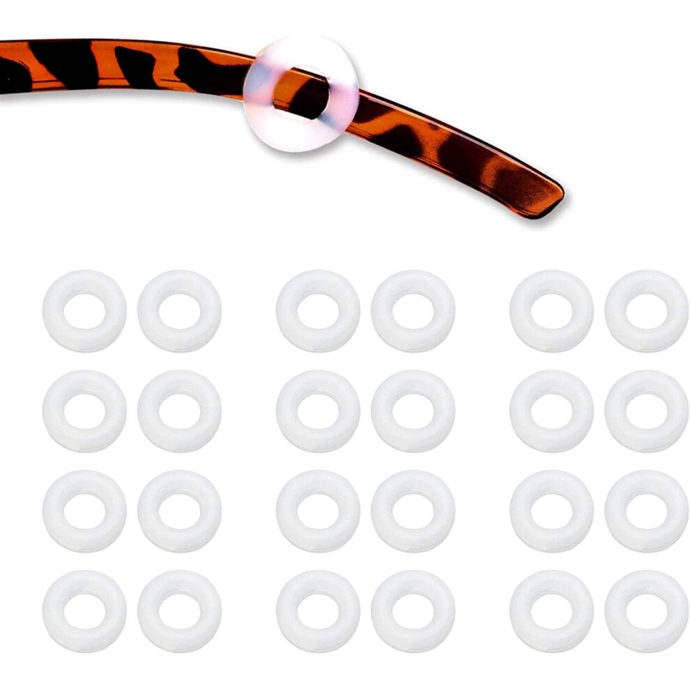 Silicone Eyeglass Ear Grips Round Clear 12 Pairs