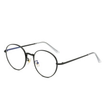 Retro-Rundbrille mit Blaulichtfilter für Damen – Schwarz