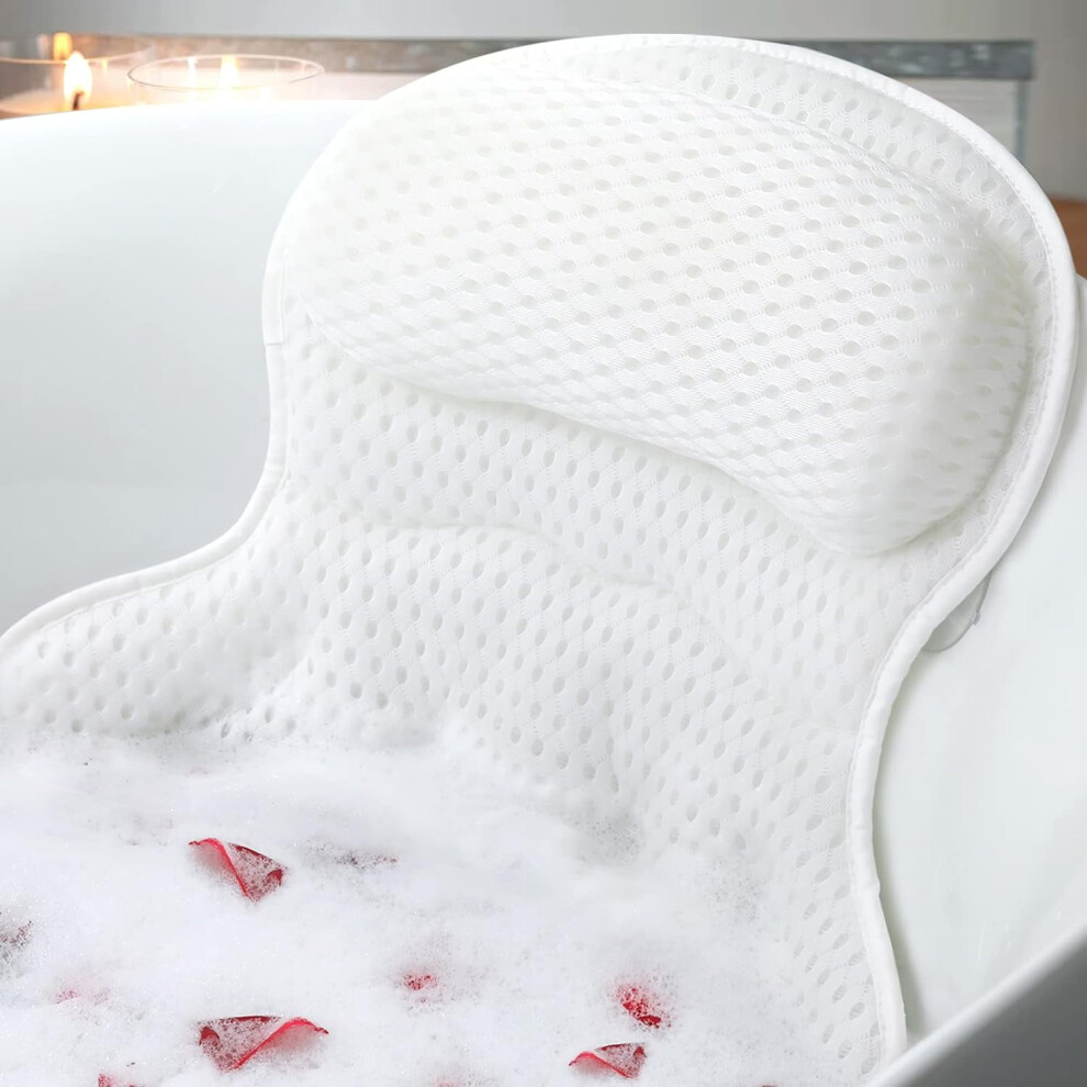 Bath Pillow for Tub with Neck Back Support and Non-Slip
