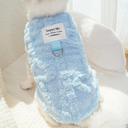 Fleece-genser til hund med hette for liten og mellomstor
