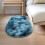 Soft Fluffy Bedroom Rug Oval Blue 23.6 x 70.9 in 4