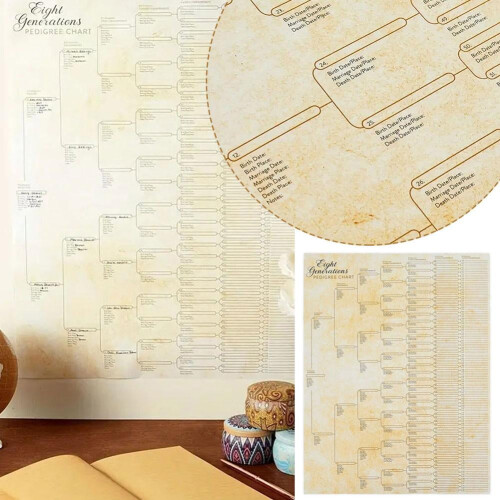 Poster Arbore Genealogic - Design Retro, 55,9x43,2cm 1