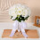 White Silk Bridal Bouquet with Beaded Ribbon 5