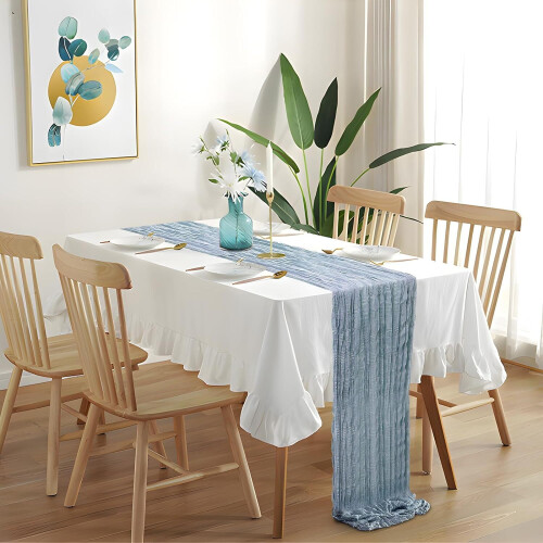 Cheesecloth Table Runner 35 x 118 Inch Boho Rustic 2