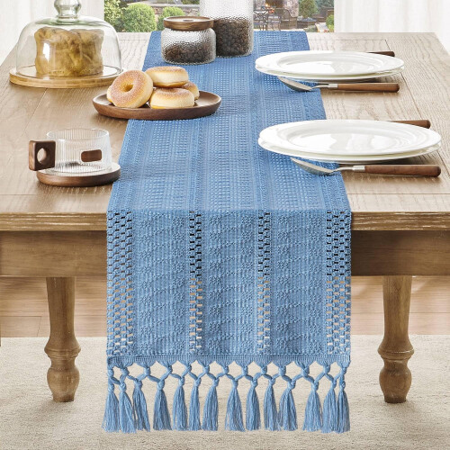 Τραπεζομάντηλο μακραμέ σε χρώμα boho, 12" x 48" σε ιβουάρ χρώμα 1