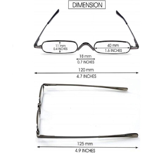 Kompakte Lesebrille aus Metall im Stiftformat 1