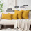 mosterdgele chenille kussenhoezen 18x18 inch 4