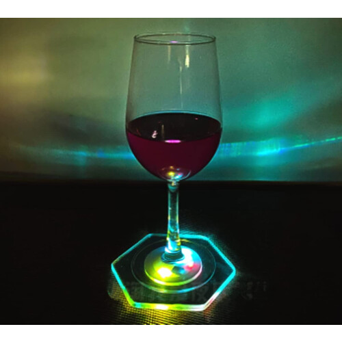 LED-Acryl-Getränkeuntersetzer, 10 cm, weiß oder farbig 1