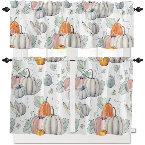 Kitchen Curtain Valance Set 27.5 x 36 in Polyester 1