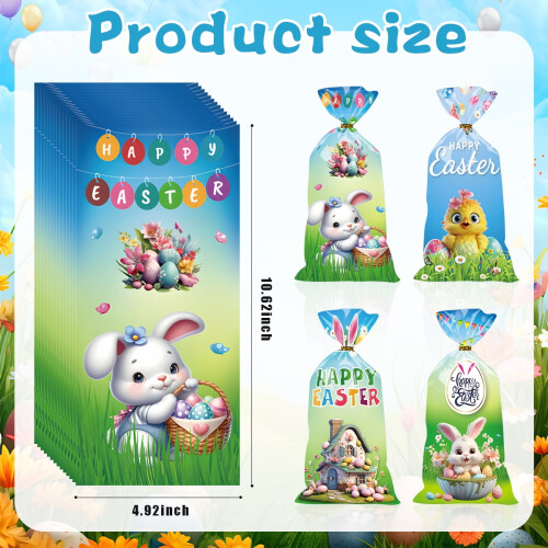 Sacolas de Páscoa com Laços 10,6 x 4,92 polegadas 150 unidades 1