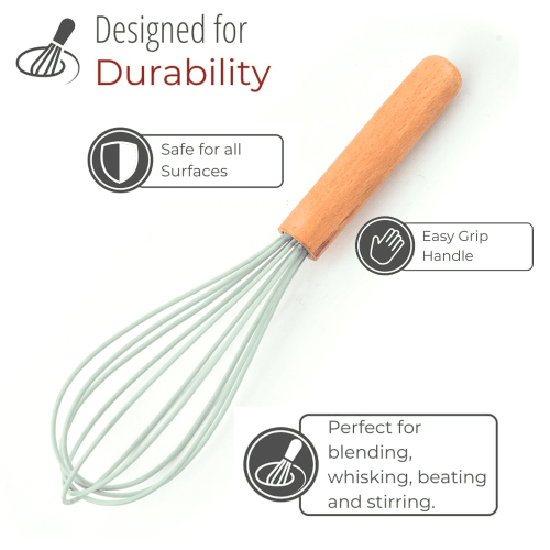 Silicone Balloon Whisk with Wooden Handle 2