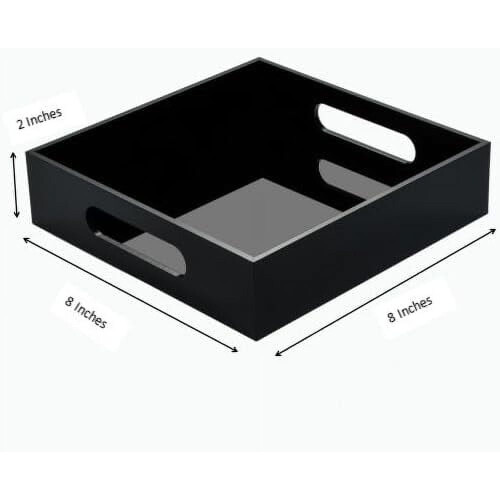 Sort serveringsbakke i akryl 30x50 cm 1