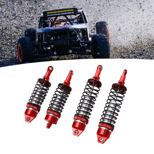2 Paar Aluminium RC-Stoßdämpfer 1/10 Rot Silber