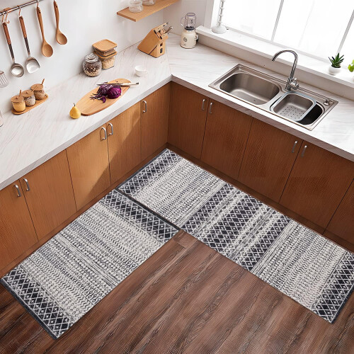 Boho Moroccan Kitchen Rug 17.7x47.2 in Non-Skid 1
