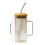 Wiederverwendbares Glasbecher-Set mit Deckel und Strohhalm (473 ml) 5