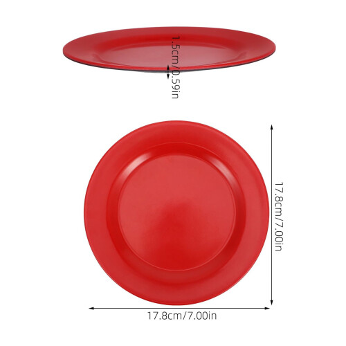 Conjunto de 4 pratos de jantar em melamina vermelha 1