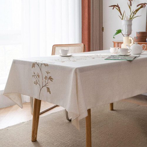 Cotton Linen Rectangle Tablecloth 60 x 84 in 1