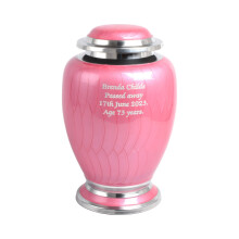 Adult Cremation Urn for Human Ashes with Personalised Engraving Pink Aluminium Memorial Funeral Urn