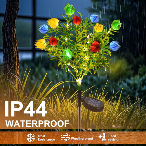 Solar Gardenia Lights 2 Pack – 11-Flower LED Stake 2
