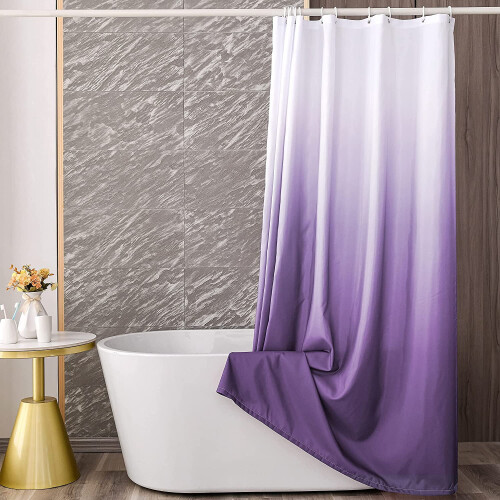 Ombre-Duschvorhang aus Polyester, rosa, 183 x 183 cm 1